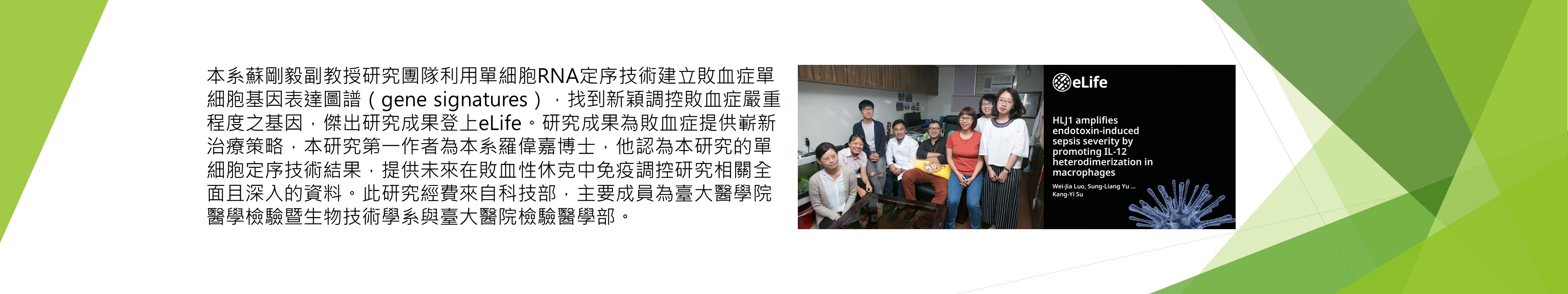 本系蘇剛毅副教授團隊傑出研究成果登載於eLife科學期刊